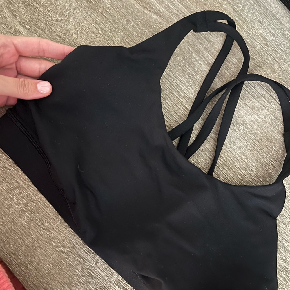Black Strappy Sports Bra - Women's Intimates